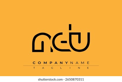 NU abstract letter design. Modern Business Logo Design With Abstract Typography and Contemporary Style