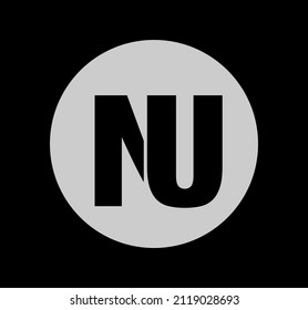 NU Company initial letters monogram. NU company monogram.