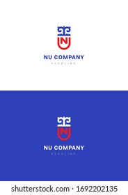 NU corp company logo template.