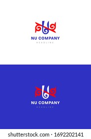 NU corp company logo template.