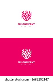 NU corp company logo template.