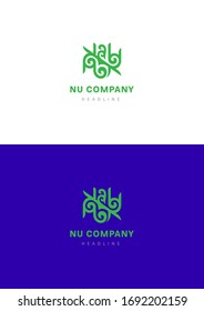 NU corp company logo template.