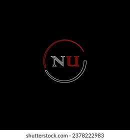 NU creative modern letters logo design template