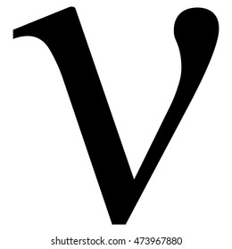 Nu greek letter icon , Nu symbol vector illustration