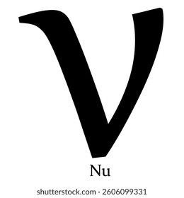 Nu Greek Symbol Letter vector illustration