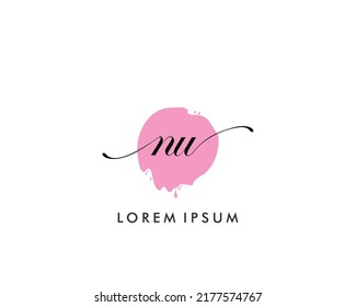 NU Initial beauty monogram logo vector