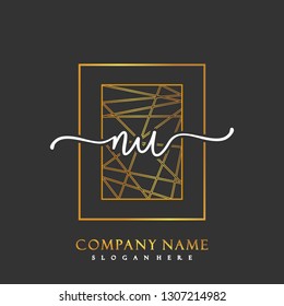 NU Initial Handwriting logo template vector