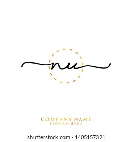 NU Initial handwriting logo template