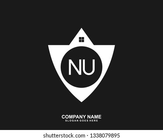 NU Initial letter geometric logo vector