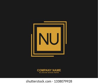 NU Initial letter geometric logo vector