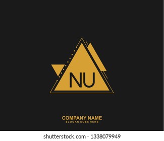 NU Initial letter geometric logo vector