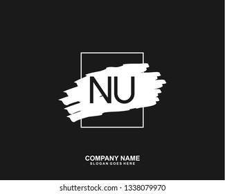 NU Initial letter geometric logo vector