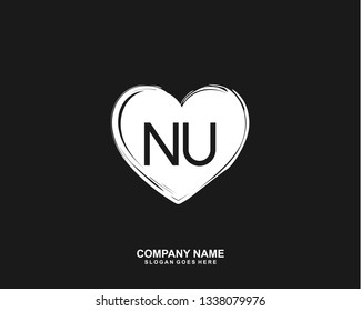 NU Initial letter geometric logo vector
