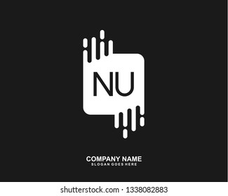 NU Initial letter geometric logo vector