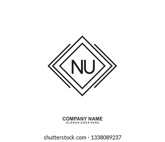 NU Initial letter geometric logo vector