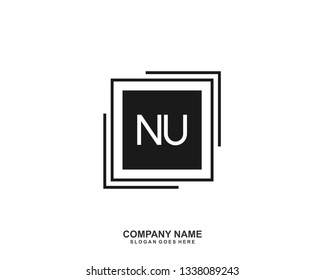 NU Initial letter geometric logo vector