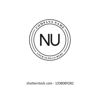 NU Initial letter geometric logo vector