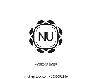 NU Initial letter geometric logo vector