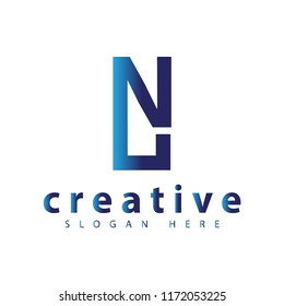 NU Initial letter logo icon vector template