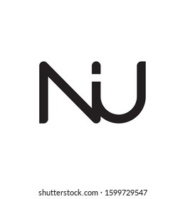 NU initial letter logo template vector icon design