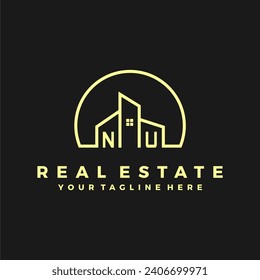 NU initials homes modern building company logo vector.eps