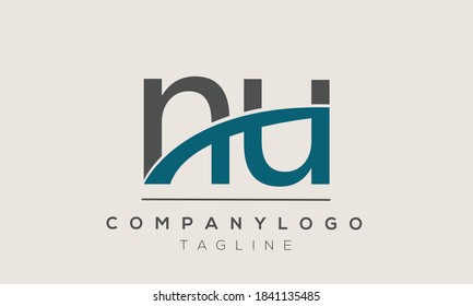 NU initials monogram letter text alphabet logo design
