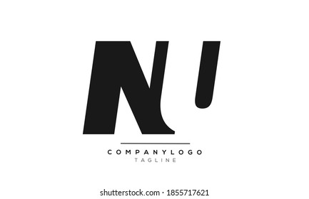 NU initials monogram letter text alphabet logo design