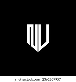 NU letter logo design with black background in illustrator. Vector logo, calligraphy designs for logo, Poster, Invitation, etc.
