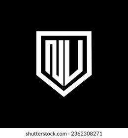 NU letter logo design with black background in illustrator. Vector logo, calligraphy designs for logo, Poster, Invitation, etc.