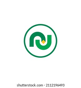 NU letter logo illustration vector. number 96 logo.