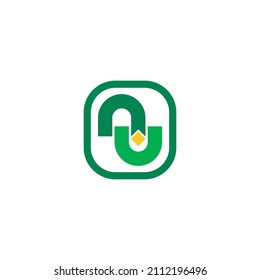 NU letter logo illustration vector. number 96 logo.