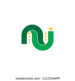 NU letter logo illustration vector. number 96 logo.