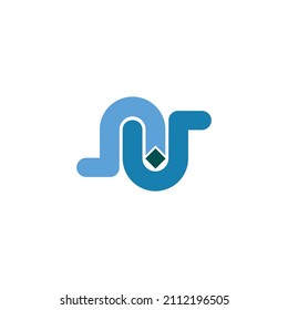 NU letter logo illustration vector. number 96 logo.