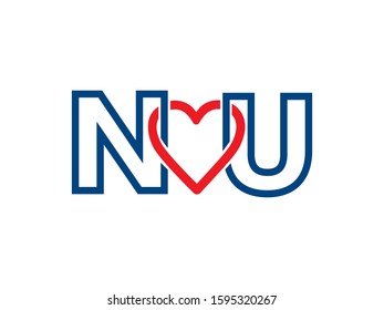 NU Letter logo or symbol template design