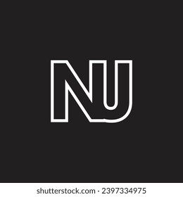 NU Letter Logo, UN Letter Monogram, N,U, Initials Letter,