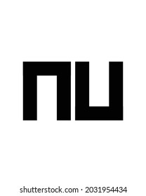 NU lettermark logo design vector.