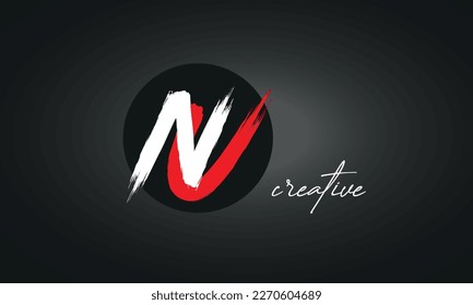 NU Letters Brush Paint Logo icon, Elegant Vector Design