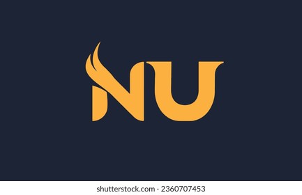 NU logo design vector template