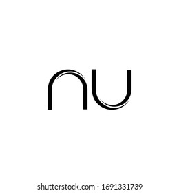 NU Logo monogram with slice rounded modern design template isolated on white background