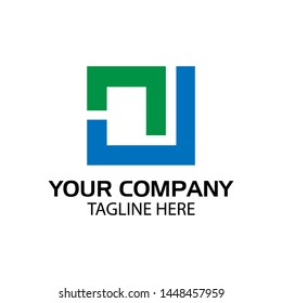 NU logo template, NU letter, flat design. vector