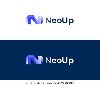 NU Modern logo design for tech and technology company logo