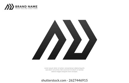 NU Monogram Logo. Featuring logo combined letters N and U. Versatile design suitable for various industries seeking a strong and contemporary visual identity.