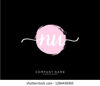 NU N U Initial handwriting logo template