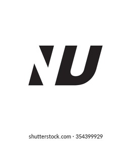 NU negative space letter logo