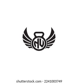 NU simple fitness gym concept in high quality professional design that will print well across any print media