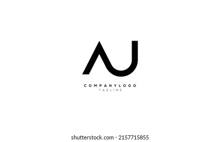 NU UN Abstract initial monogram letter alphabet logo design