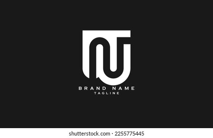 NU, UN, Abstract initial monogram letter alphabet logo design