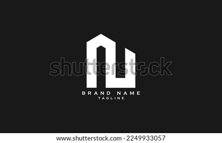 NU, UN, Abstract initial monogram letter alphabet logo design