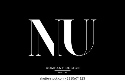 NU, UN, Abstract Letters Logo Monogram