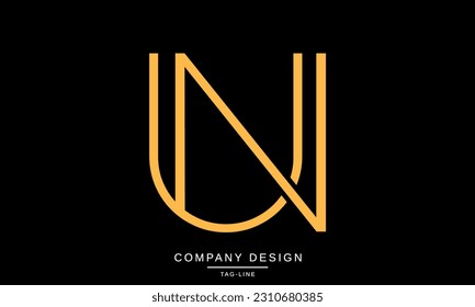 NU, UN, Abstract Letters Logo Monogram